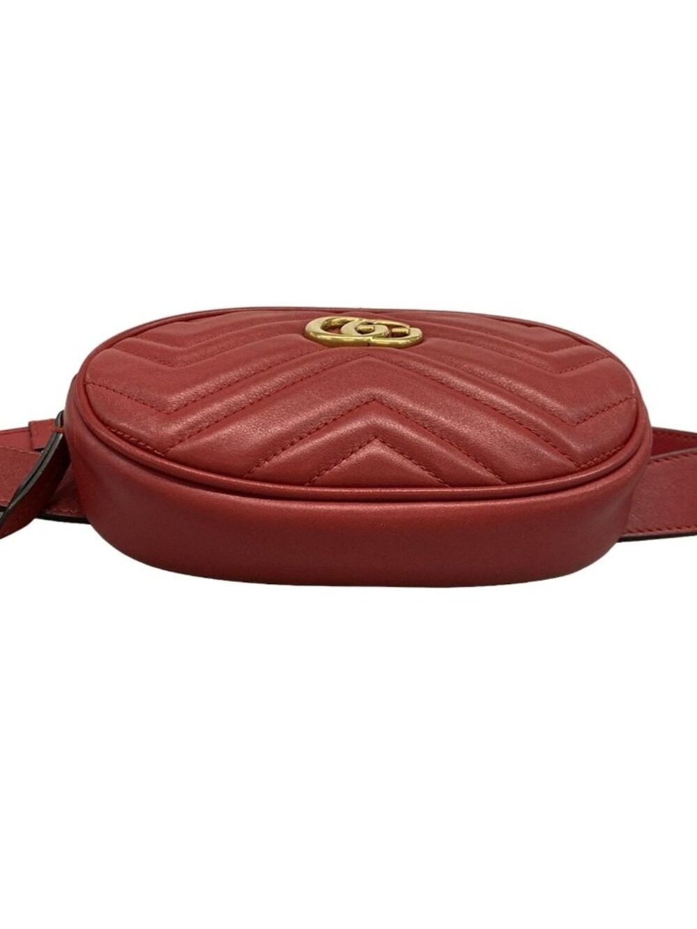 Gucci Waist Pouch GG Marmont Quilted Leather Belt Bag Red - Picture 5 of 15